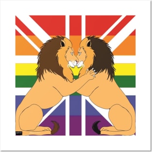 I promote the LGBT community in England with gay lions Posters and Art